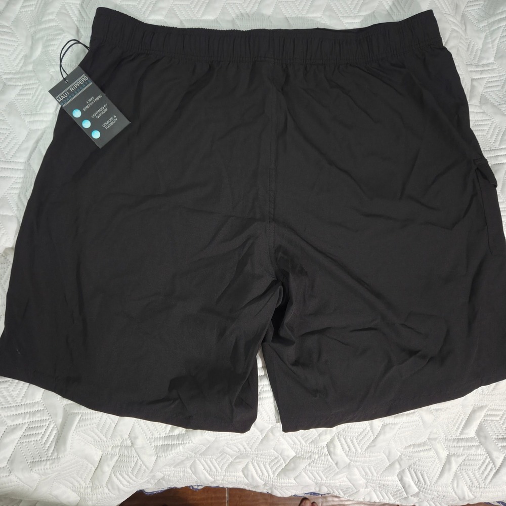 Maui Rippers Board Shorts Women 3X Black NEW 4Way Stretch Quick Dry Cargo Pocket - Picture 5 of 6